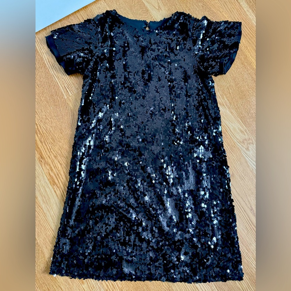 Zara Black Cocktail Sequin Mini Dress Size M